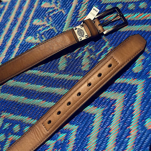 NWT Dickies brown work belt with metal plating - Picture 4 of 5